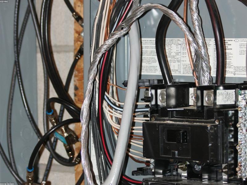 Electrical service panel and wiring